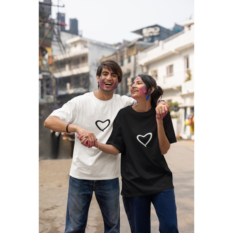 Sweet Hart Oversized Couple Lovers T Shirts - Cozy Love!
