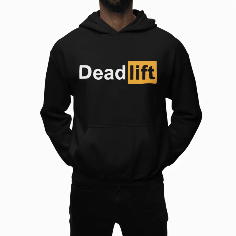 Dead Lift Graphic Printed Black Hoodie
