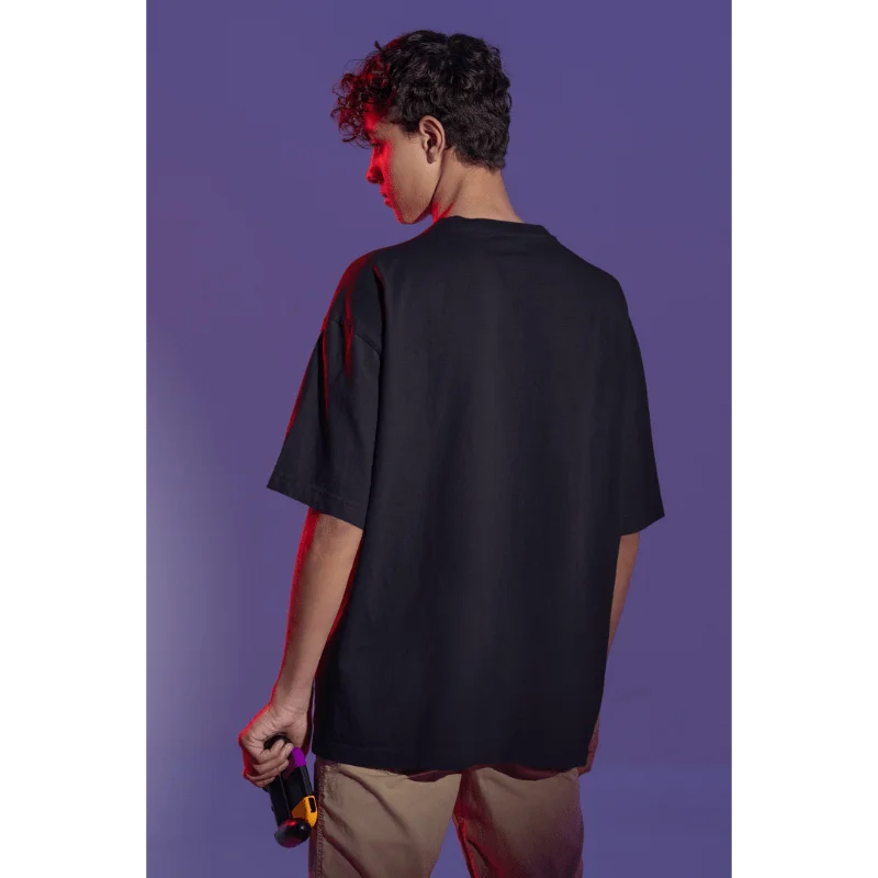 Black Plain Oversized T Shirt