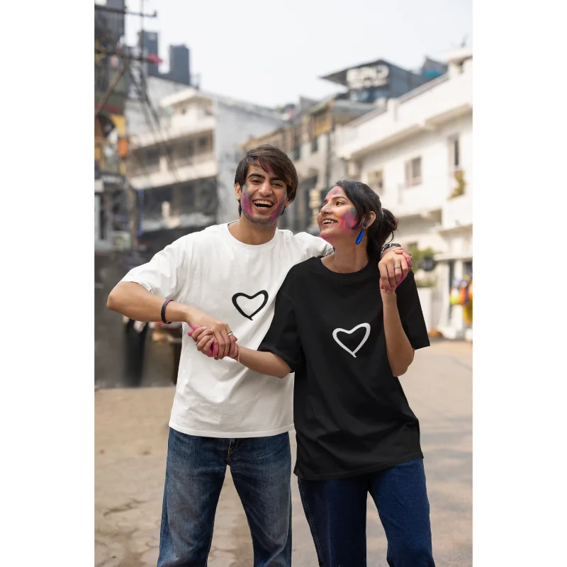 Sweet Hart Oversized Couple Lovers T Shirts - Cozy Love!